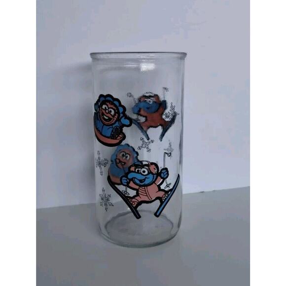 1989 The Muppet Babies Kraft Vintage Jelly Jar Glass - Gonzo and Animal - Picture 1 of 5